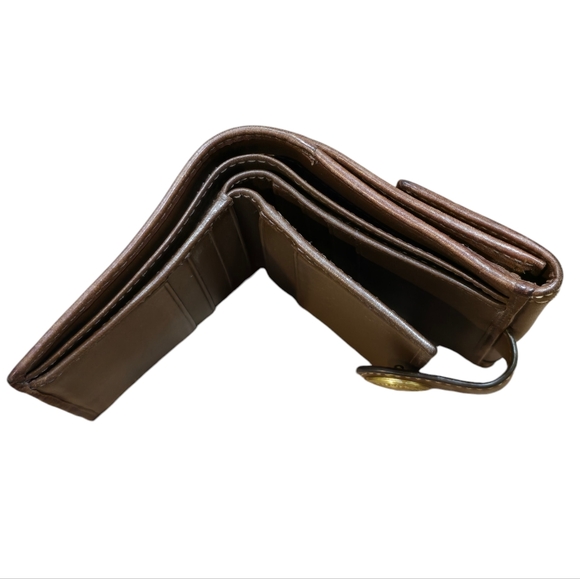 Coach Brown Signature Monogram Billfold Wallet Pre Owned Condition - Picture 4 of 9